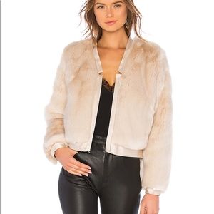 BNWT J Brand Champagne-Colored Faux Fur Jacket